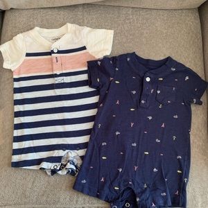 Set of Carter’s brand rompers, size 3 mo.